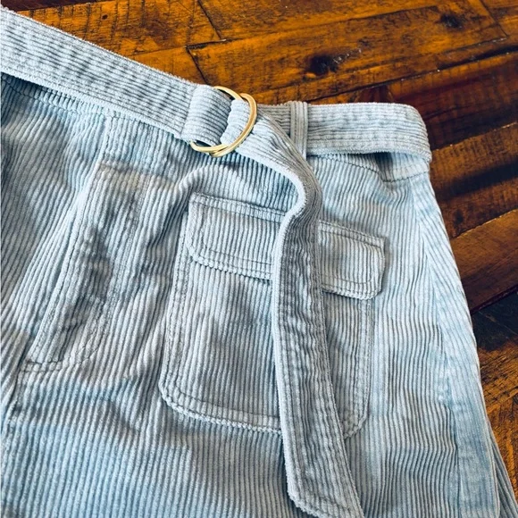 LOFT Blue A-Line Mini Skirt with Tie Front - Picture 4 of 8